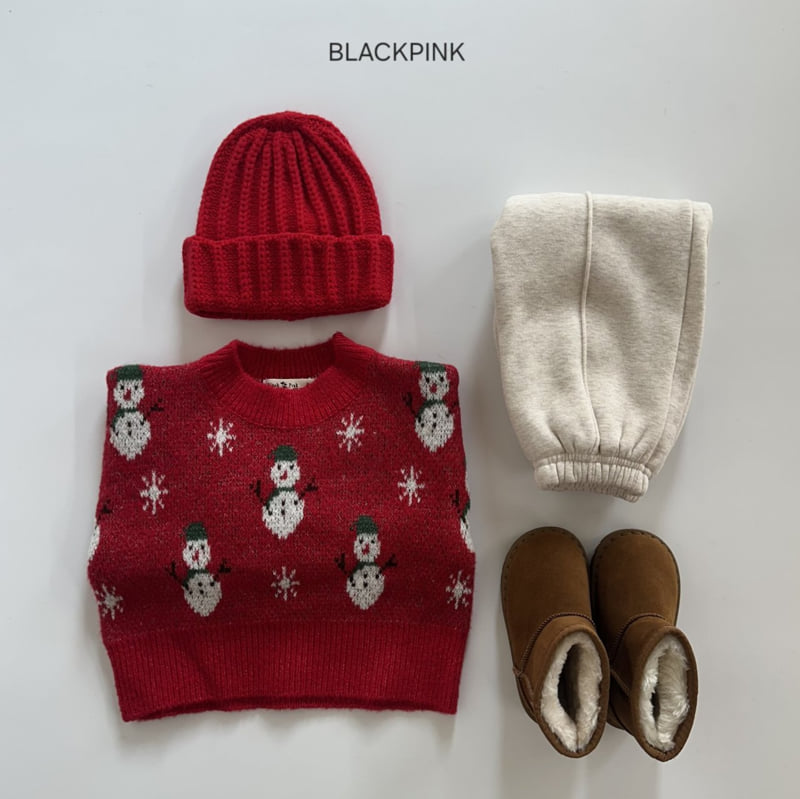 Black Pink - Korean Children Fashion - #childofig - Winter Snowman Knit