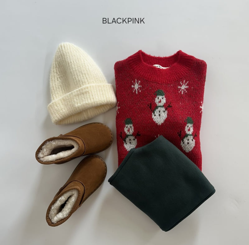 Black Pink - Korean Children Fashion - #childofig - Winter Snowman Knit - 2