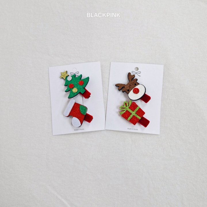 Black Pink - Korean Children Fashion - #childrensboutique - X-mas Sparkle Hairpin Set - 3