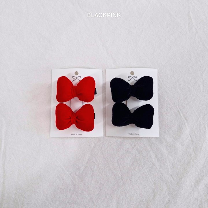 Black Pink - Korean Children Fashion - #childrensboutique - Christmas Puffy Ribbon Set - 2