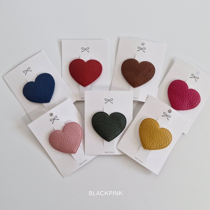 Black Pink - Korean Children Fashion - #childrensboutique - Glossy Heart Snap Pin - 11