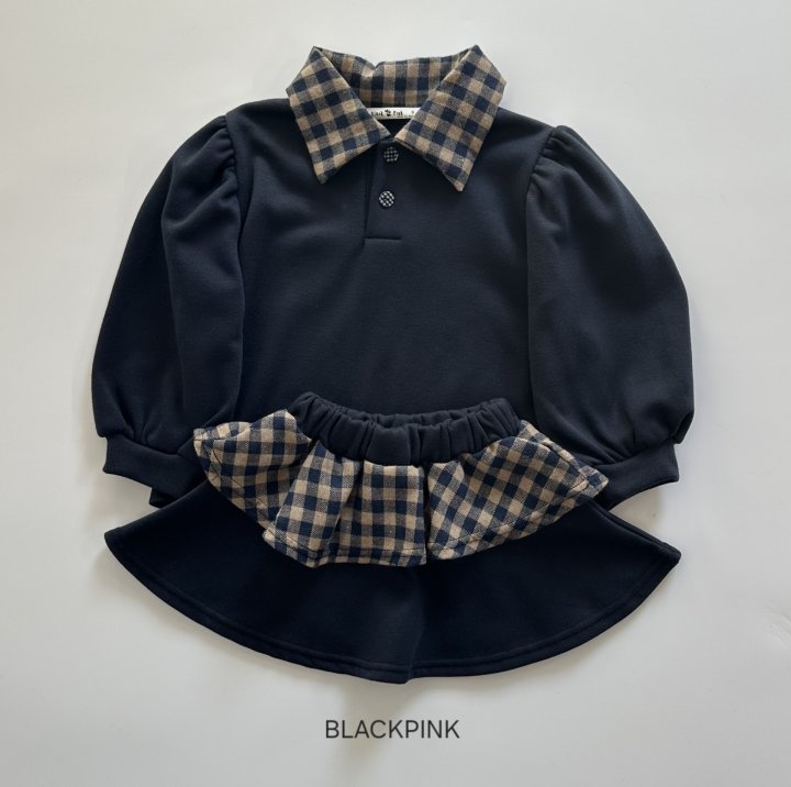 Black Pink - Korean Children Fashion - #childrensboutique - Lauren Check Set-up - 7