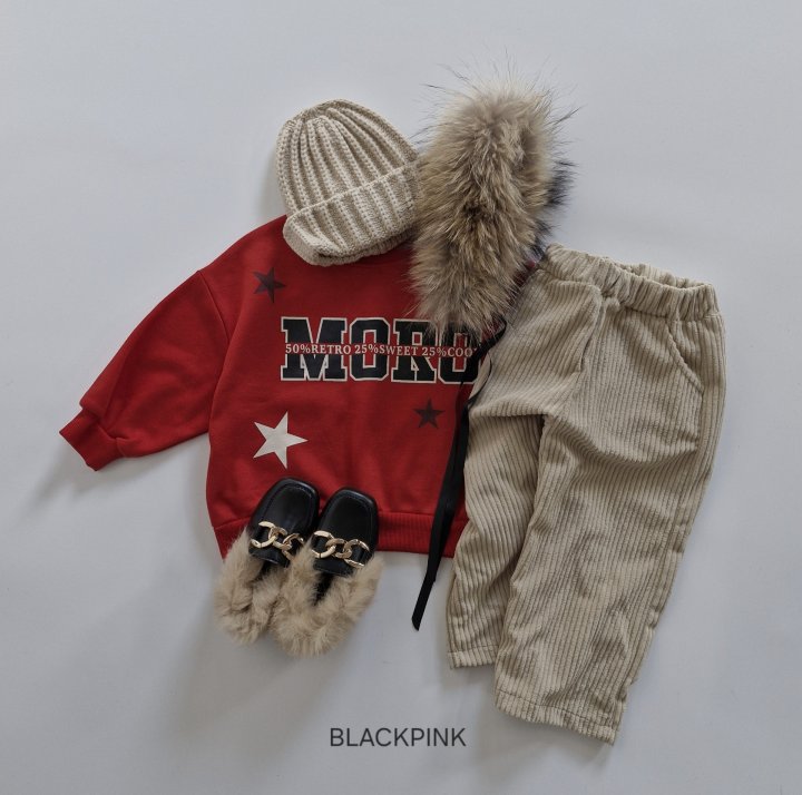 Black Pink - Korean Children Fashion - #childrensboutique - Star Fleece Sweatshirt - 6