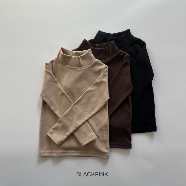 Black Pink - Korean Children Fashion - #childrensboutique - Soft Cozy Half Turtleneck Tee - 5