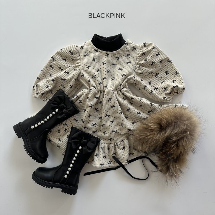 Black Pink - Korean Children Fashion - #childofig - Queenie Ribbon Corduroy One-piece - 4