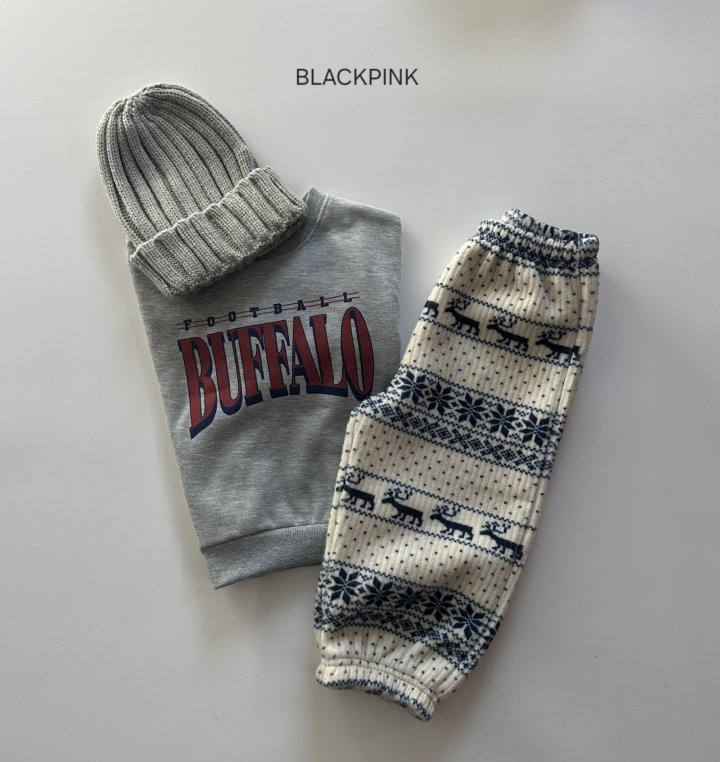 Black Pink - Korean Children Fashion - #childrensboutique - Buffalo Fleece Sweatshirt - 10