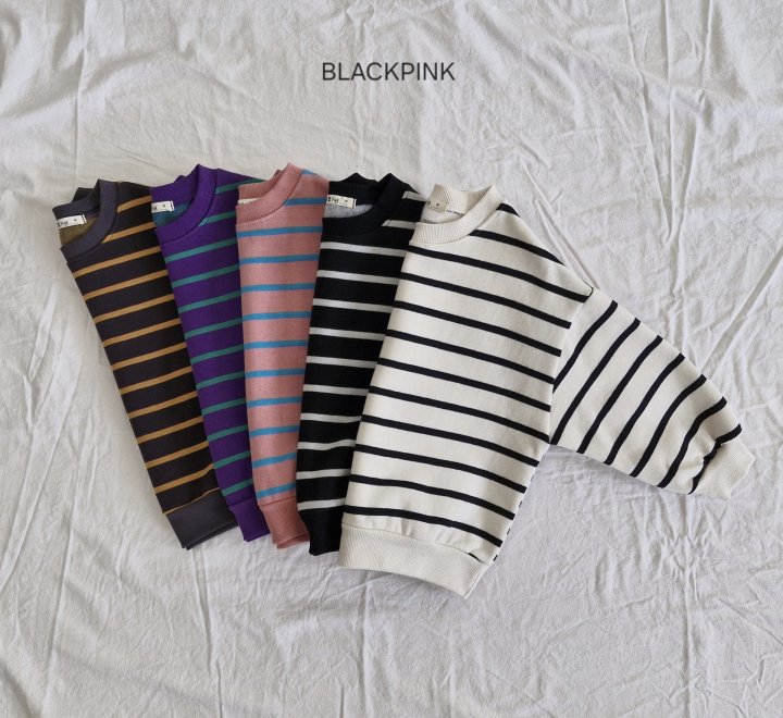 Black Pink - Korean Children Fashion - #childrensboutique - Stripe Fleece Sweatshirt - 9