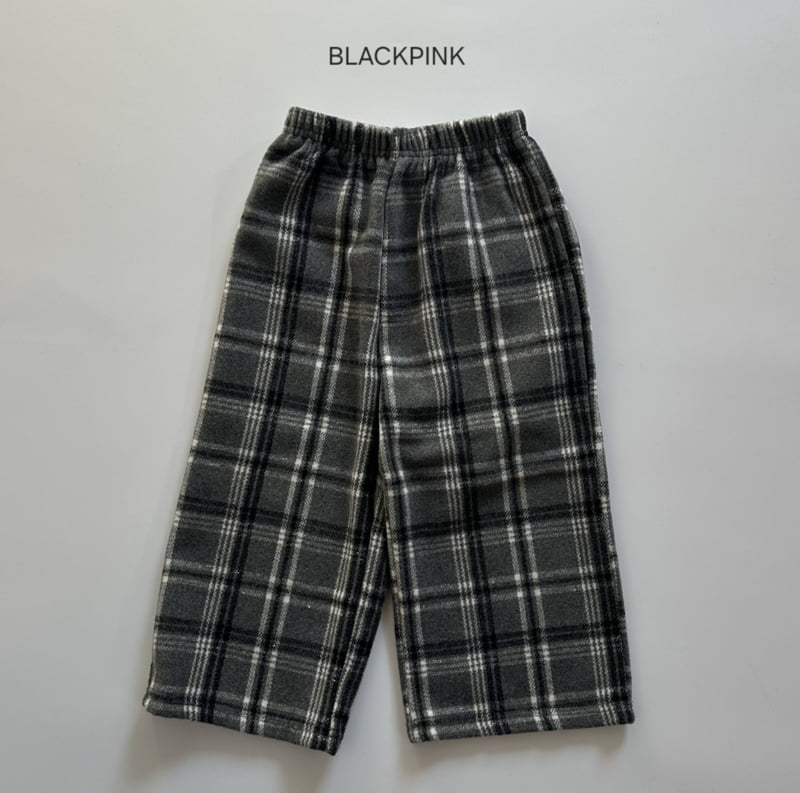 Black Pink - Korean Children Fashion - #childofig - Fleece Check Pants - 4