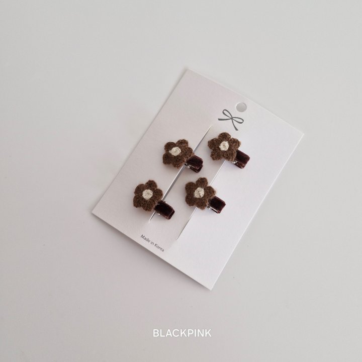 Black Pink - Korean Children Fashion - #childrensboutique - Knitted Mini Flower Set - 4