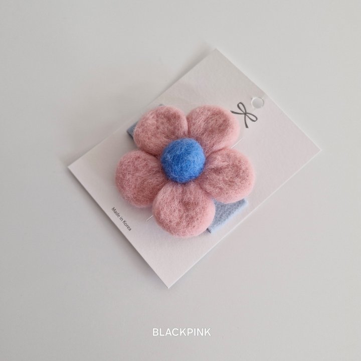 Black Pink - Korean Children Fashion - #designkidswear - Wool Large Flower Pin - 3