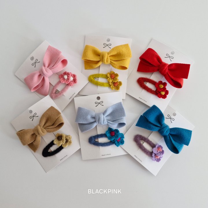 Black Pink - Korean Children Fashion - #designkidswear - Wool Flower Set