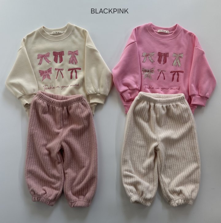Black Pink - Korean Children Fashion - #designkidswear - Ribbon Fleece Sweatshirt - 6
