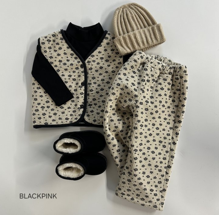Black Pink - Korean Children Fashion - #designkidswear - Flower Bonding Set-up - 5