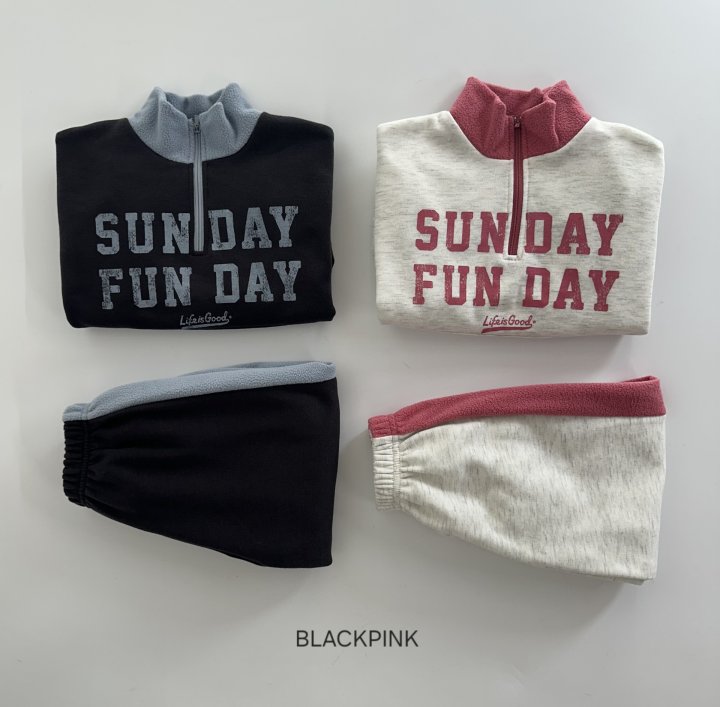 Black Pink - Korean Children Fashion - #designkidswear - Sunday Cozy Set-up