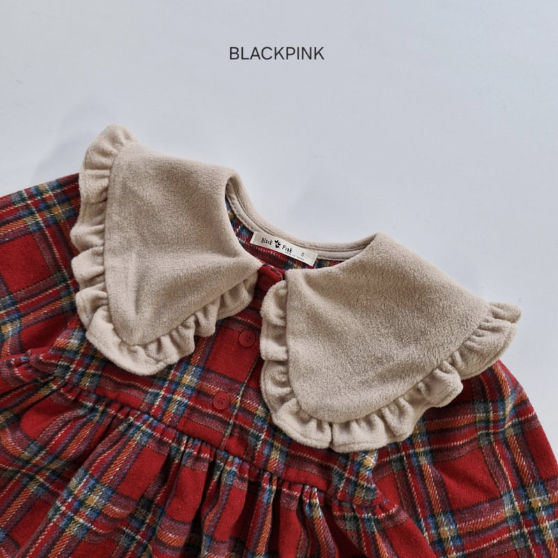 Black Pink - Korean Children Fashion - #designkidswear - Christmas Check One-piece - 7