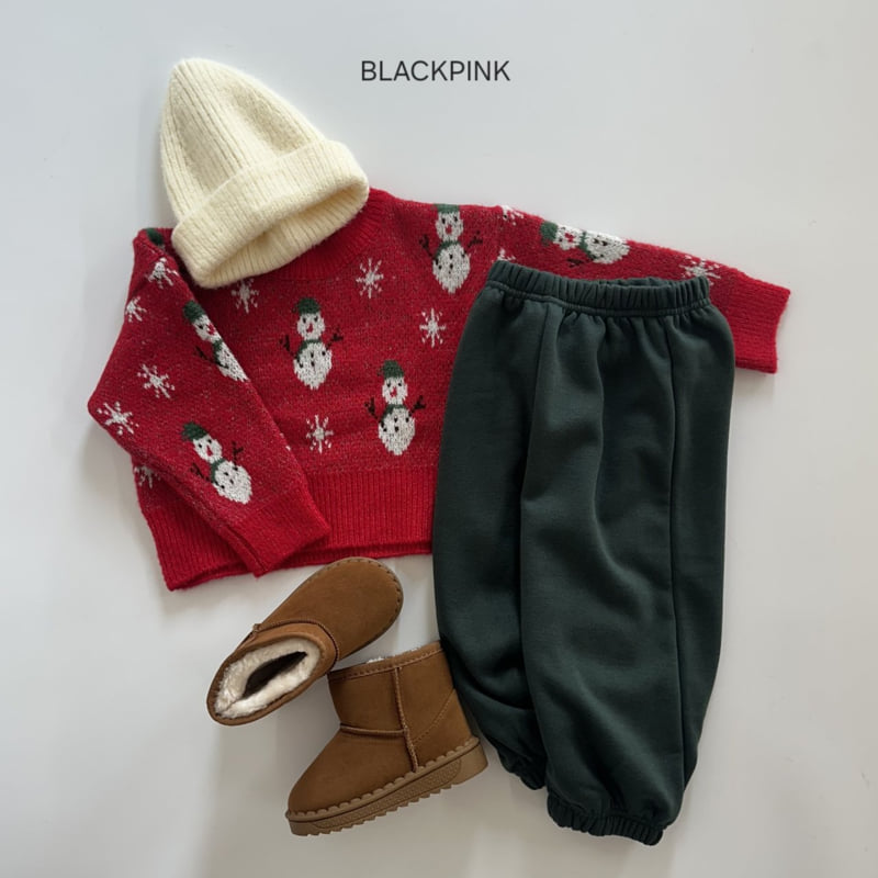 Black Pink - Korean Children Fashion - #childrensboutique - Winter Snowman Knit - 4