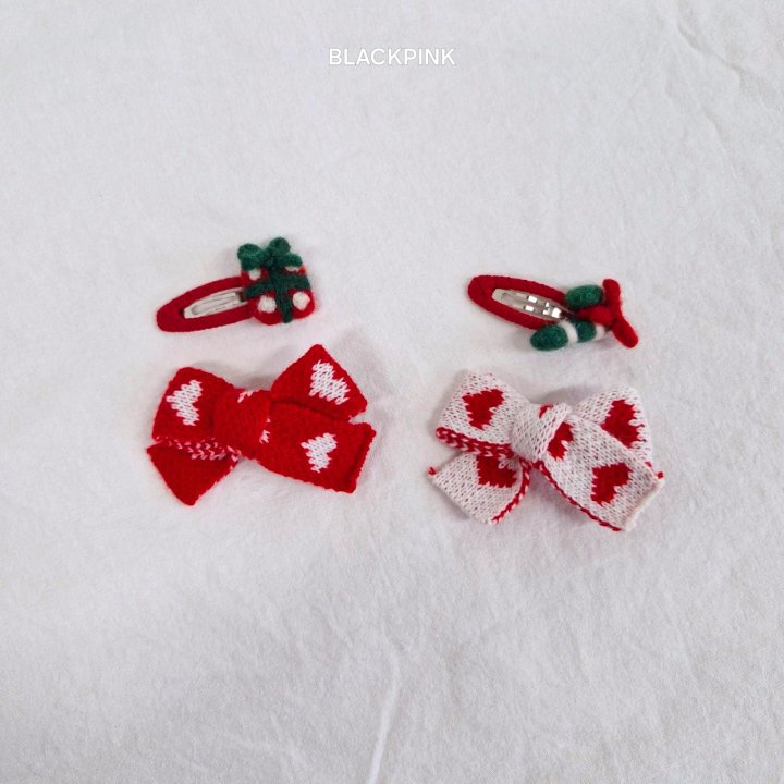 Black Pink - Korean Children Fashion - #discoveringself - Heart Knit Ribbon Set - 6