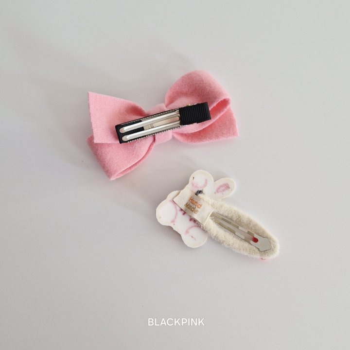 Black Pink - Korean Children Fashion - #discoveringself - Rabbit Embroidery Set (set of 2) - 6