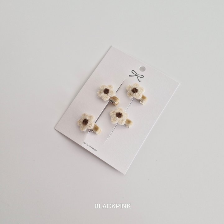 Black Pink - Korean Children Fashion - #discoveringself - Knitted Mini Flower Set - 5
