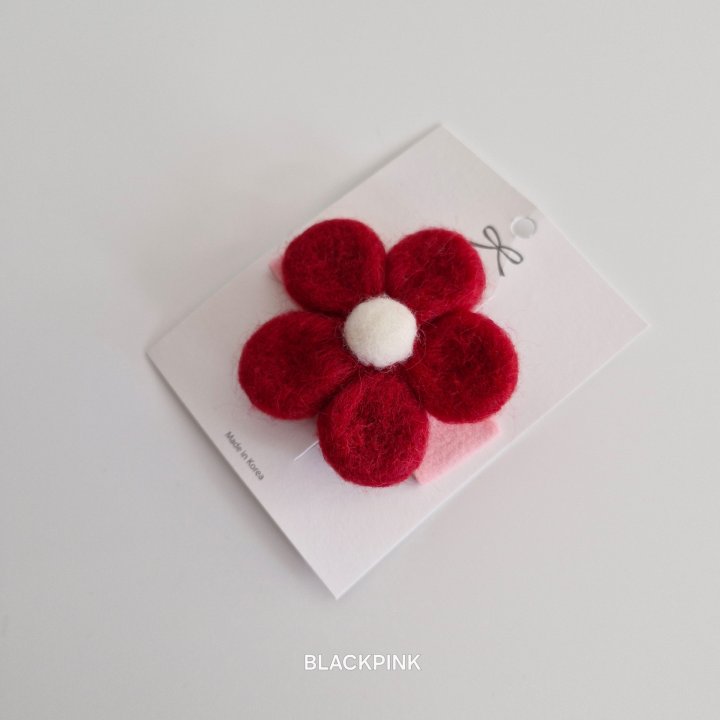 Black Pink - Korean Children Fashion - #designkidswear - Wool Large Flower Pin - 4