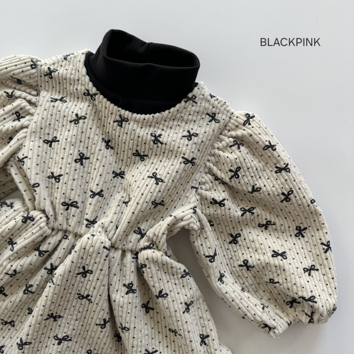 Black Pink - Korean Children Fashion - #discoveringself - Queenie Ribbon Corduroy One-piece - 6