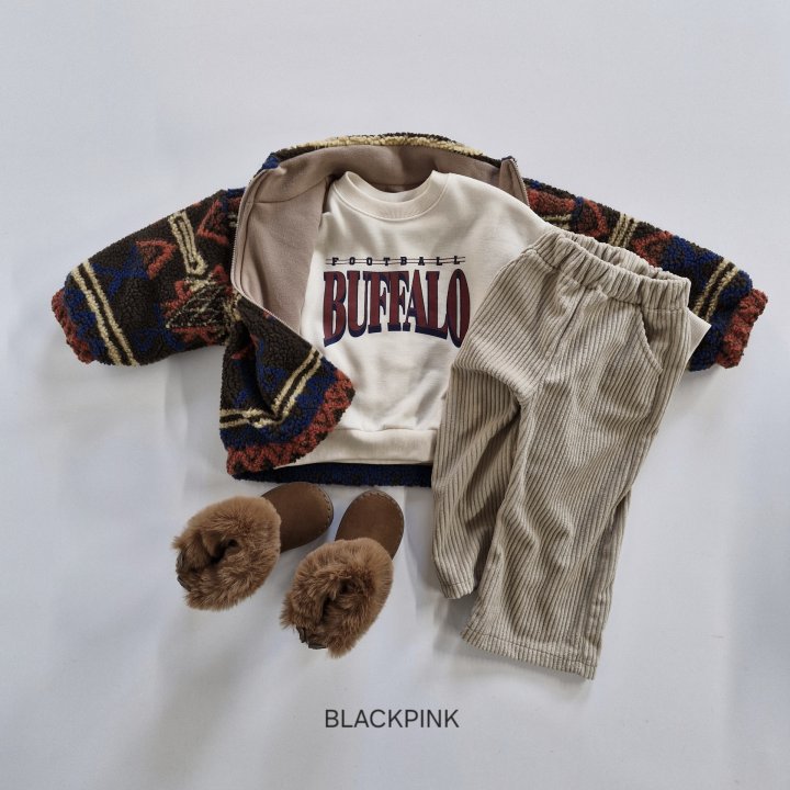 Black Pink - Korean Children Fashion - #discoveringself - Buffalo Fleece Sweatshirt - 12