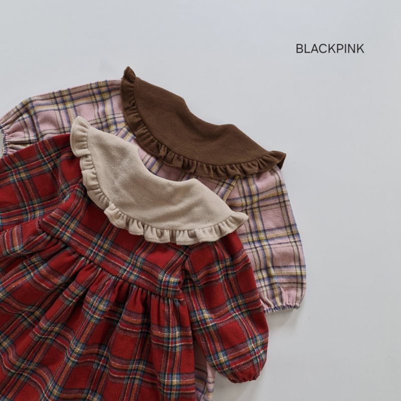 Black Pink - Korean Children Fashion - #discoveringself - Christmas Check One-piece - 8