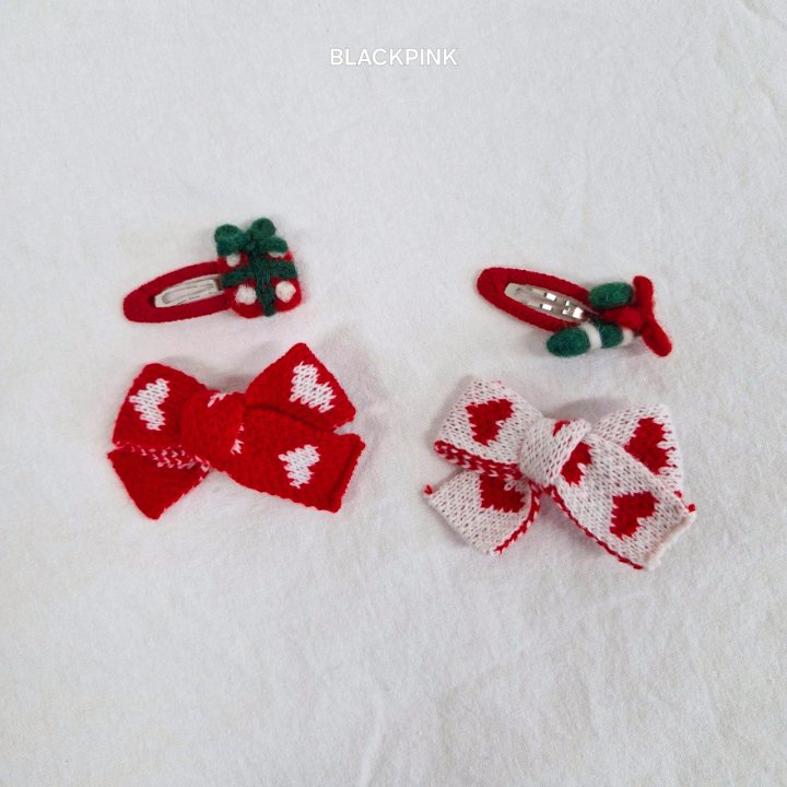 Black Pink - Korean Children Fashion - #fashionkids - Heart Knit Ribbon Set - 7