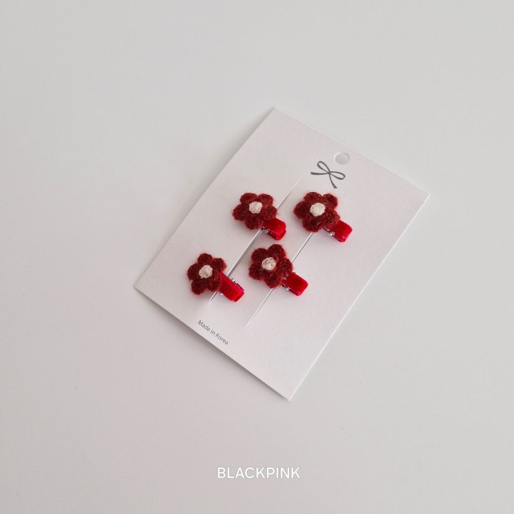 Black Pink - Korean Children Fashion - #fashionkids - Knitted Mini Flower Set - 6