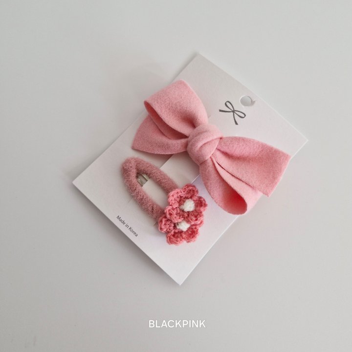 Black Pink - Korean Children Fashion - #fashionkids - Wool Flower Set - 3