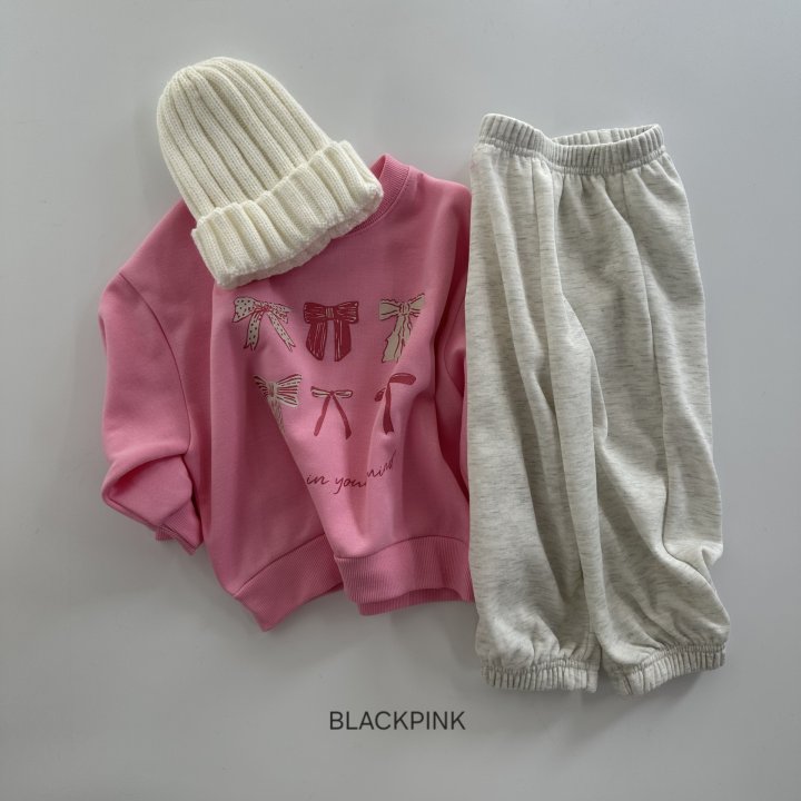 Black Pink - Korean Children Fashion - #fashionkids - Ribbon Fleece Sweatshirt - 8