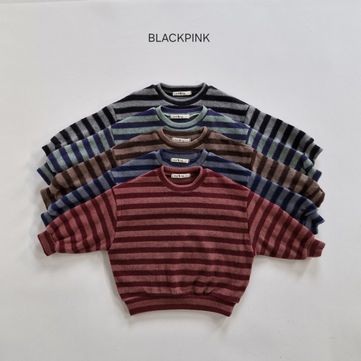 Black Pink - Korean Children Fashion - #fashionkids - Striped Fleece Knit