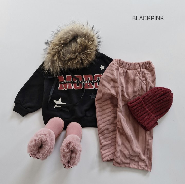 Black Pink - Korean Children Fashion - #fashionkids - Star Fleece Sweatshirt - 9