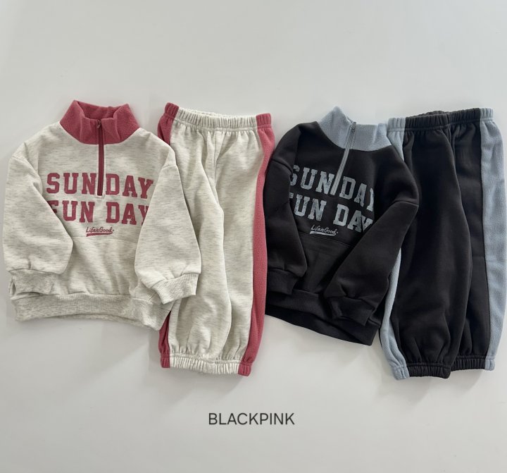 Black Pink - Korean Children Fashion - #fashionkids - Sunday Cozy Set-up - 3