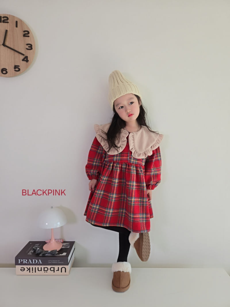 Black Pink - Korean Children Fashion - #fashionkids - Christmas Check One-piece - 9