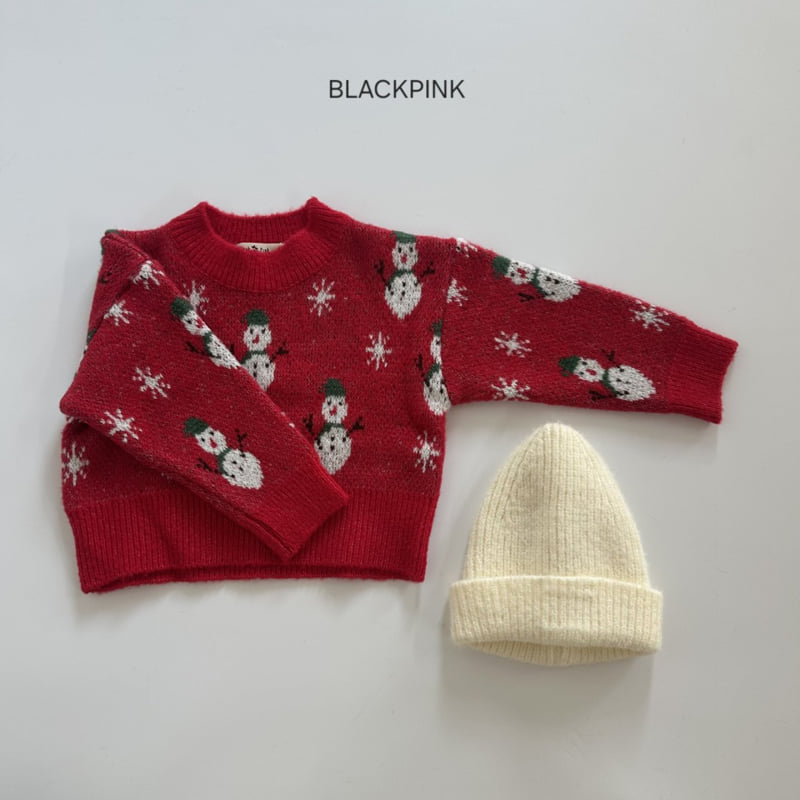 Black Pink - Korean Children Fashion - #fashionkids - Winter Snowman Knit - 6