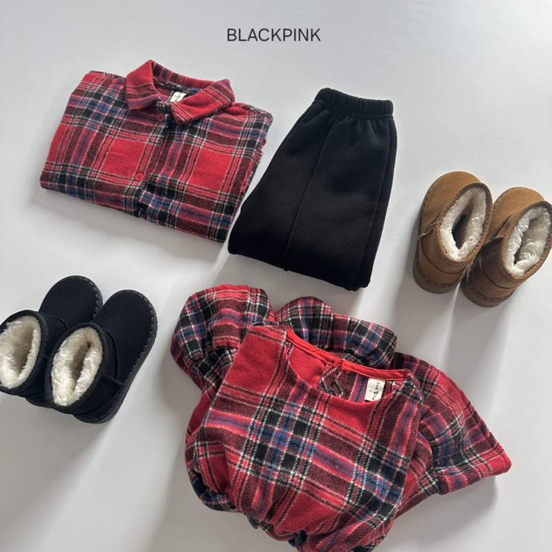 Black Pink - Korean Children Fashion - #fashionkids - Christmas Check Shirt - 3