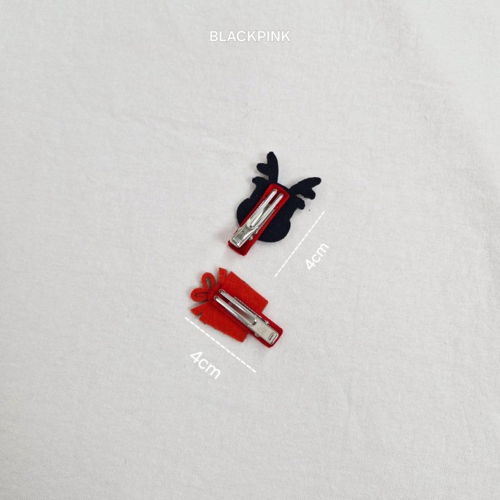 Black Pink - Korean Children Fashion - #kidsshorts - X-mas Sparkle Hairpin Set - 7