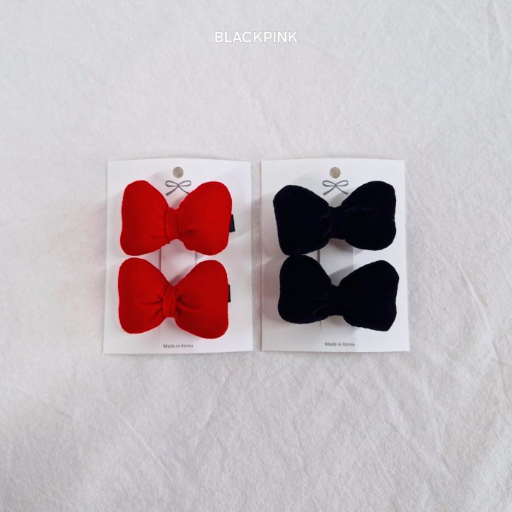 Black Pink - Korean Children Fashion - #kidsshorts - Christmas Puffy Ribbon Set - 6