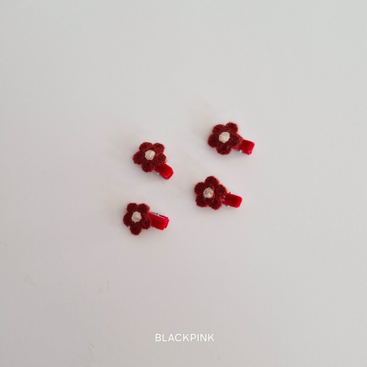Black Pink - Korean Children Fashion - #kidsshorts - Knitted Mini Flower Set - 7