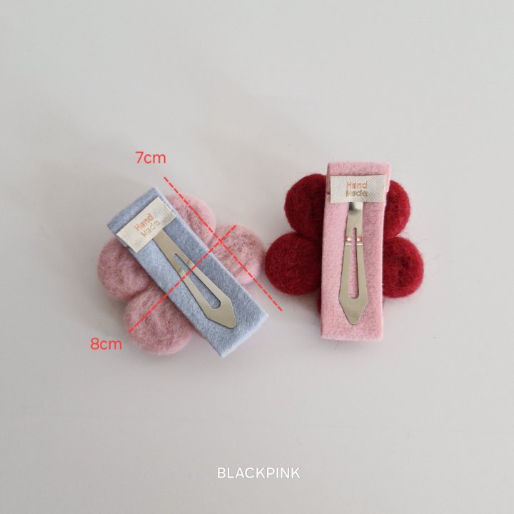 Black Pink - Korean Children Fashion - #kidsshorts - Wool Large Flower Pin - 6