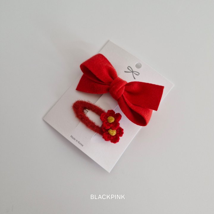 Black Pink - Korean Children Fashion - #fashionkids - Wool Flower Set - 4