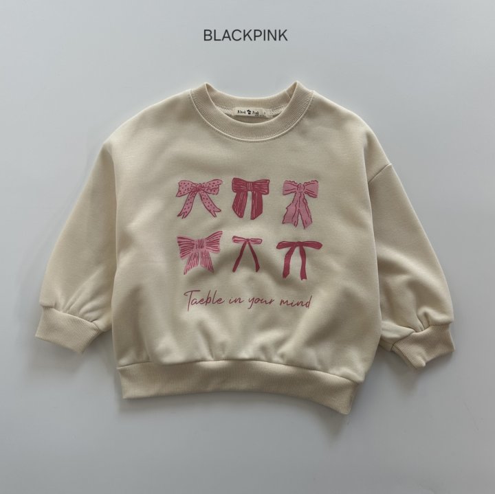 Black Pink - Korean Children Fashion - #kidsshorts - Ribbon Fleece Sweatshirt - 9