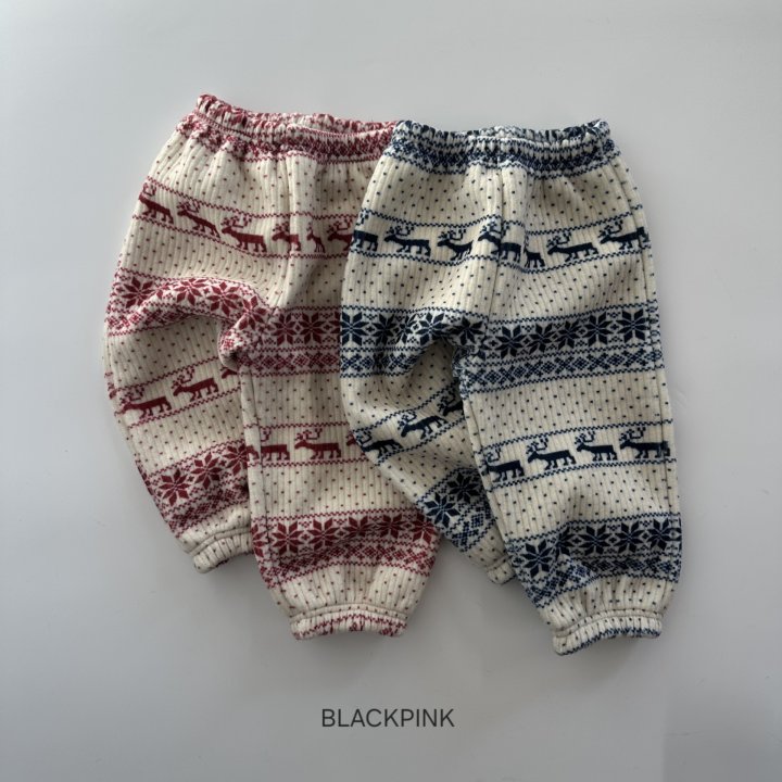 Black Pink - Korean Children Fashion - #kidsshorts - Thick Nordic Jogger Pants