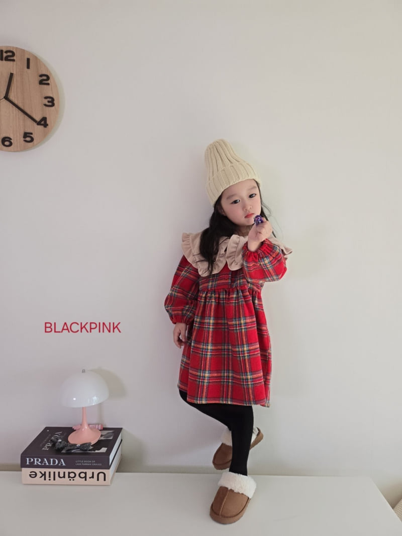 Black Pink - Korean Children Fashion - #kidsshorts - Christmas Check One-piece - 10