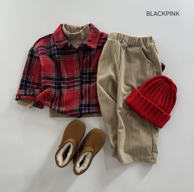 Black Pink - Korean Children Fashion - #fashionkids - Christmas Check Shirt - 4