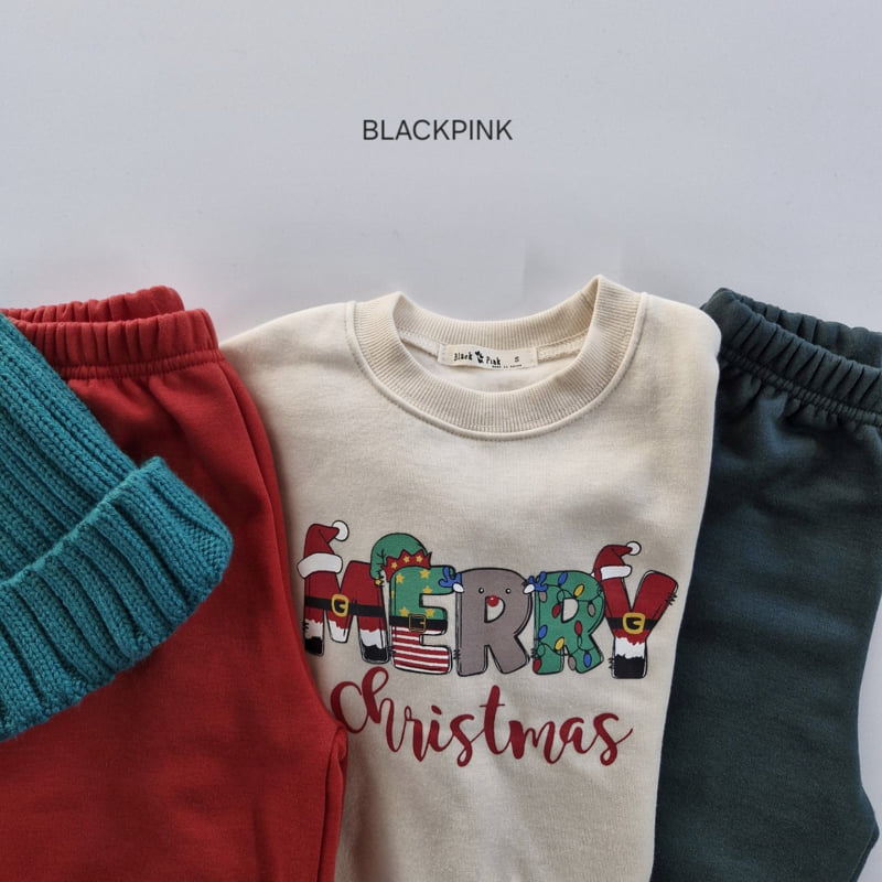 Black Pink - Korean Children Fashion - #kidsshorts - Merry Christmas Sweatshirt - 3