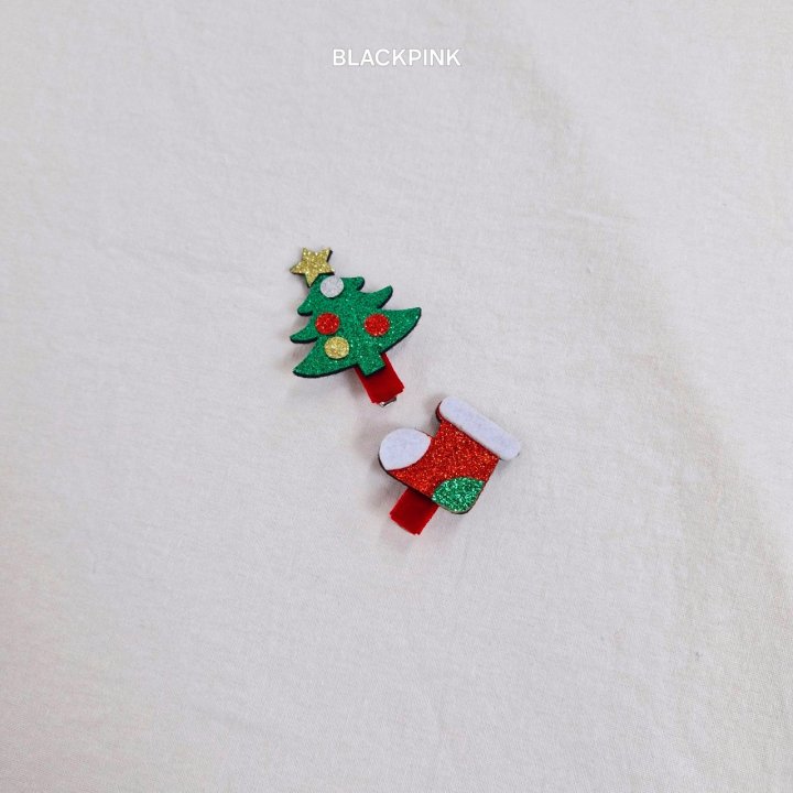 Black Pink - Korean Children Fashion - #kidsstore - X-mas Sparkle Hairpin Set - 8