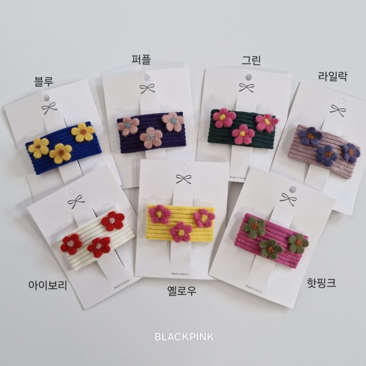 Black Pink - Korean Children Fashion - #kidsstore - Corduroy Flower Snap Pin - 2