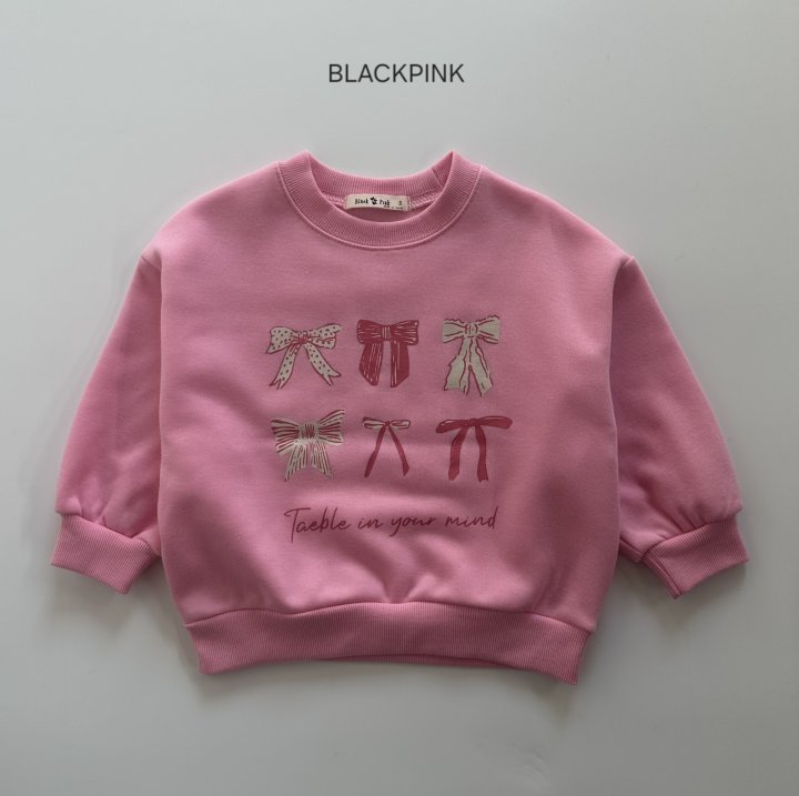 Black Pink - Korean Children Fashion - #kidsstore - Ribbon Fleece Sweatshirt - 10